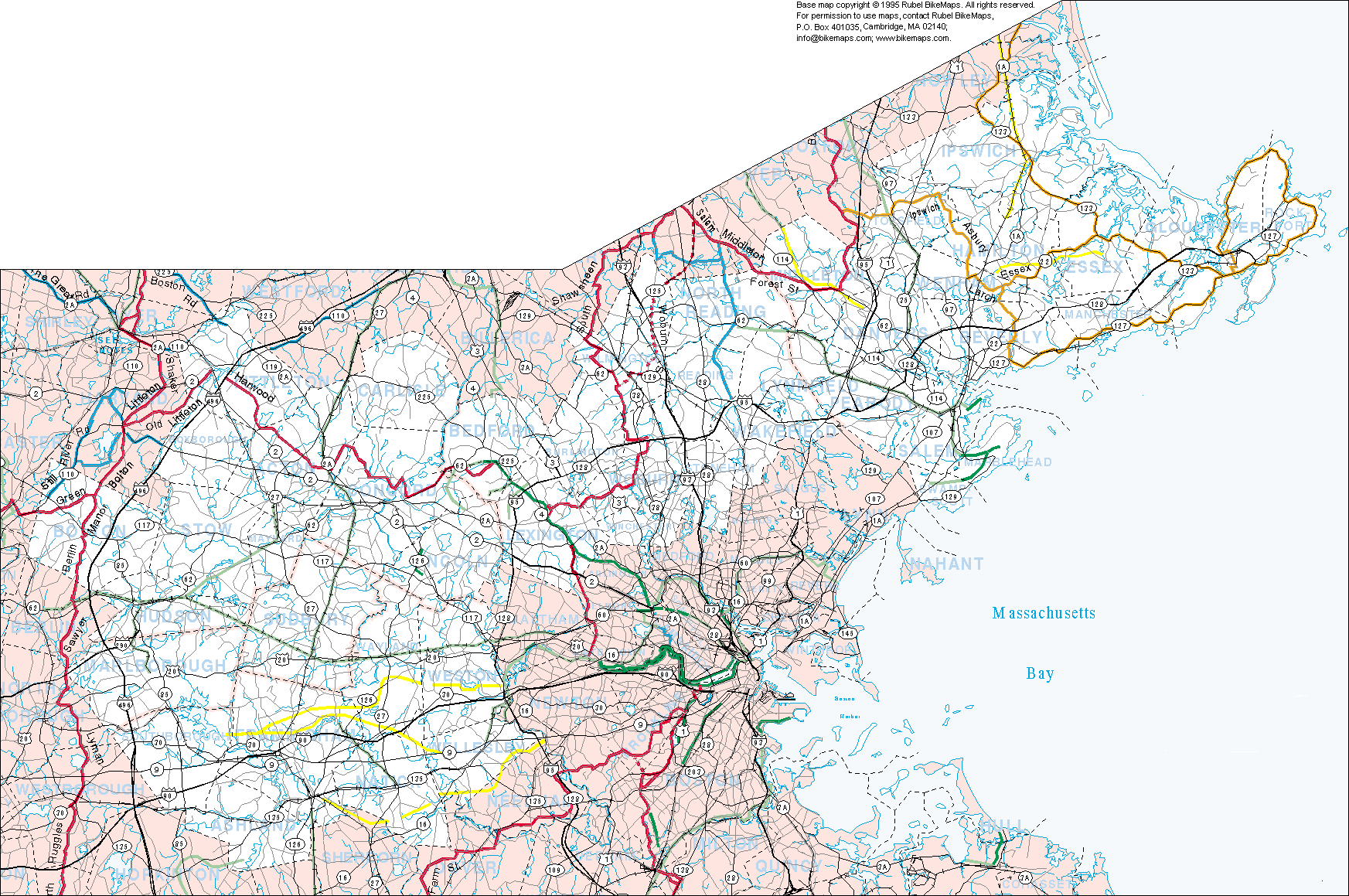Massachusetts Bicycle Facilities Inventory Report - MAPC north map